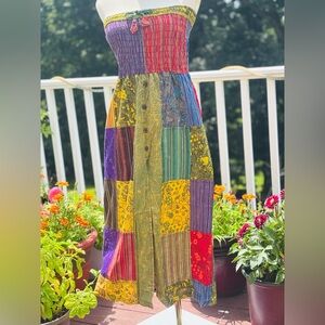 Colorful Patchwork Maxi Dress